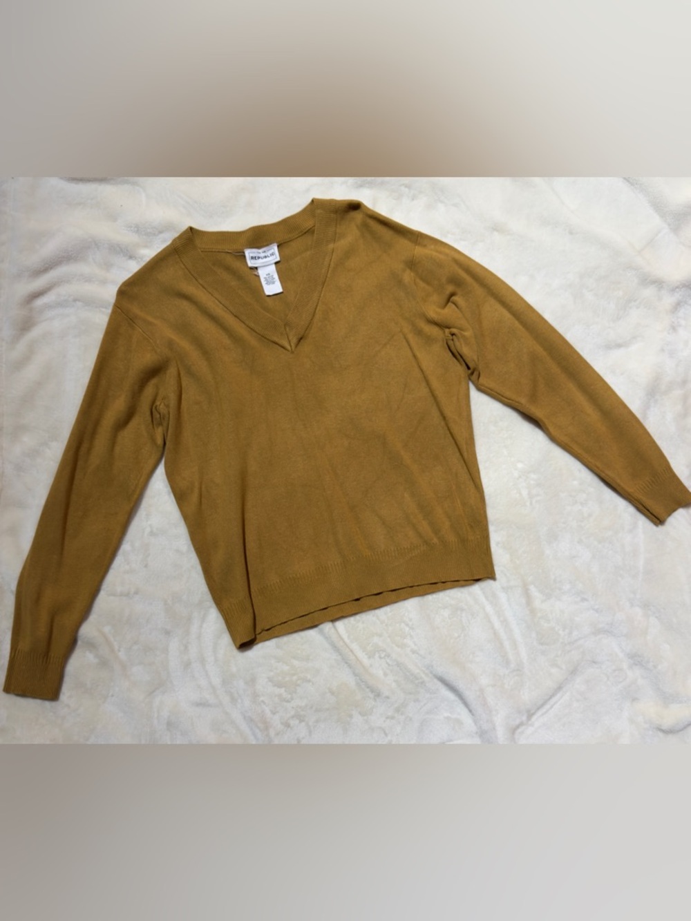 For The Republic Women's V-Neck Sweater - Mustard Yellow
